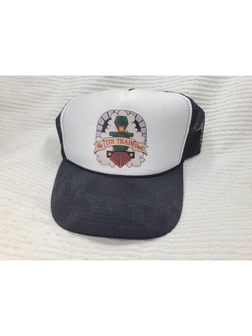 Railroad Hat Vintage 90s Otto Black Snapback Trucker Cap Unworn Train Toy Depot